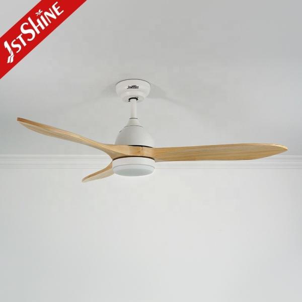Facil instalação ventilador de teto LED com 5 velocidades e lâminas de madeira design contemporâneo