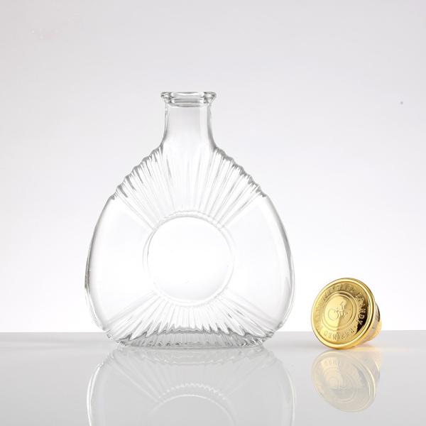 Super Flint Glass Bottle para Vodka Brandy Whisky Rum Hot Stamping Design transparente