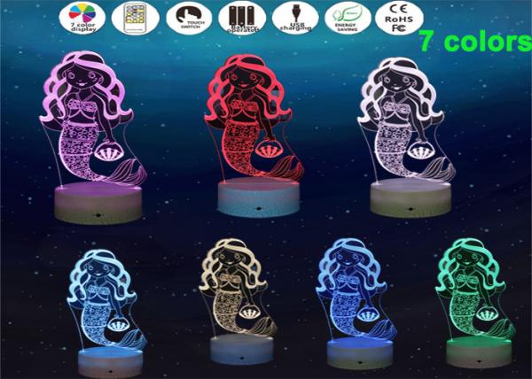 Heart Shape RGB 3D LED Illusion Lamps Acrylic And ABS Material For Birthday Gifts