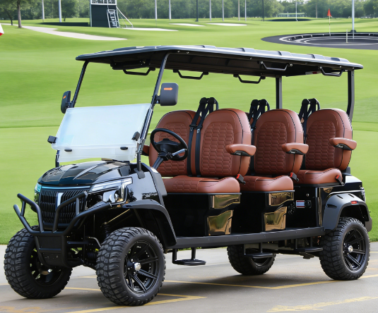 Flagship Luxury High-Chassis Electric Golf Cart 6 Forward-Facing PT-PBT Seats