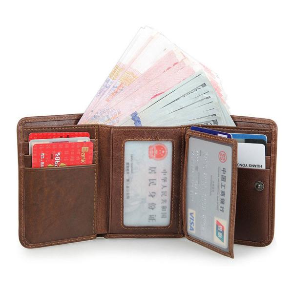 PU Leather Men's Wallet 2024 Customized with Storage Convenience and Polyester Lining