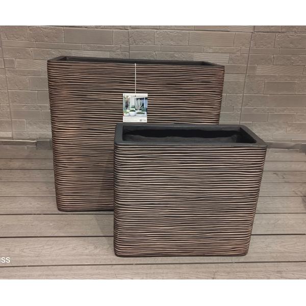 Maceta de fibra de arcilla rectangular alta y estrecha, maceta elegante, moderna y duradera para plantas de interior/exterior, grande para suelo o colgante