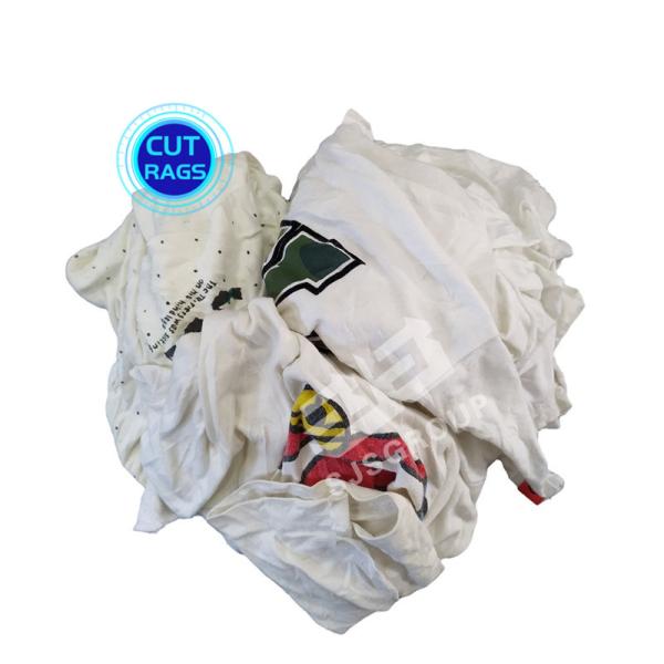 Cheap cotton clean cloth used white printed t shirt rags cotton workshop wiping mechanic rags