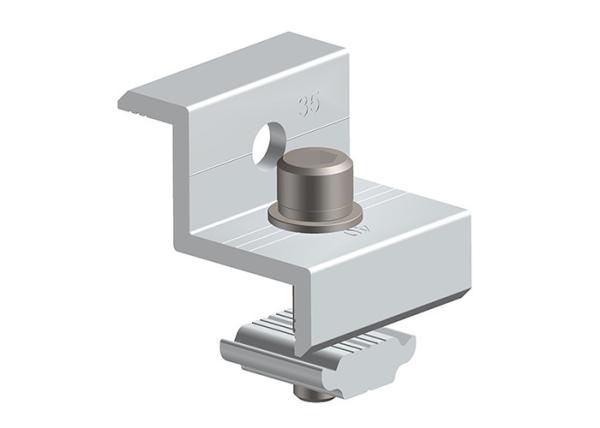 ISO9001 Roof Mounting End Clamp Solar 1.4KN/M2 Aluminum Solar Panel Kit 45 Degree