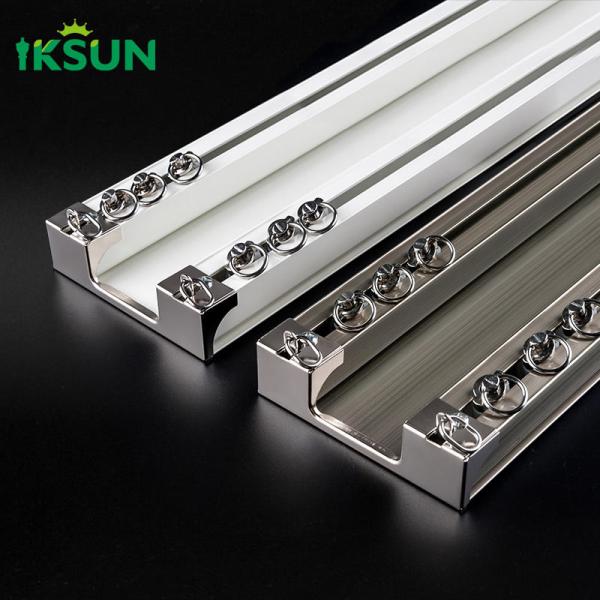 Heavy Duty Aluminium Double Curtain Track System Square Shape