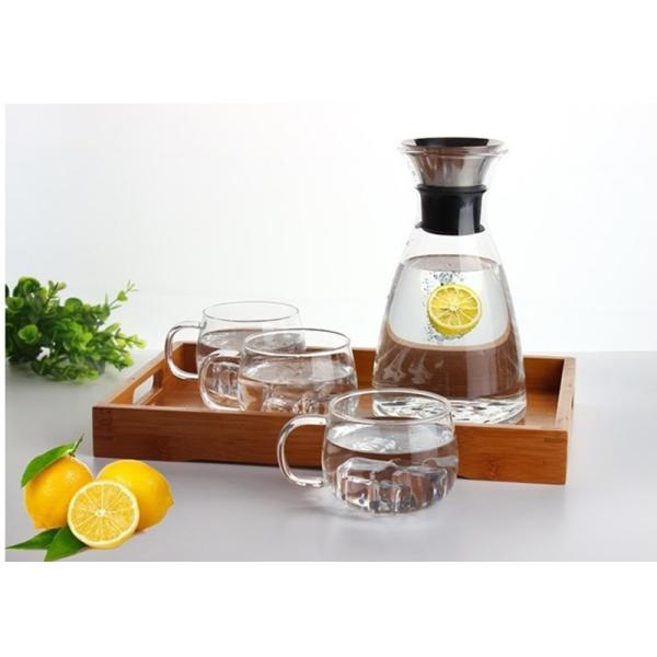 кувшин боросиликатного стекла 35оз с крышкой, Карафе воды верхней части сальто силикона изолированным крышкой