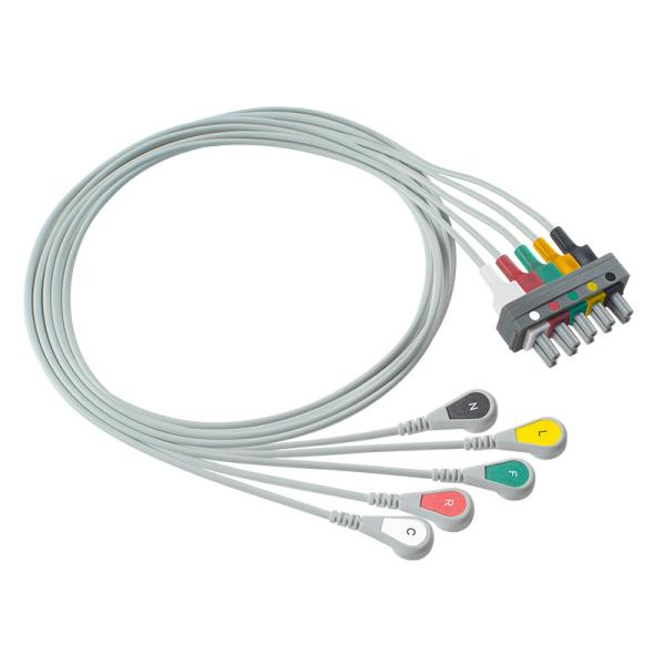 P-Hilips M1633A M1625A M1621A 5 Lead Detachable ECG Leadwires with Grabber Clip and IEC Standard