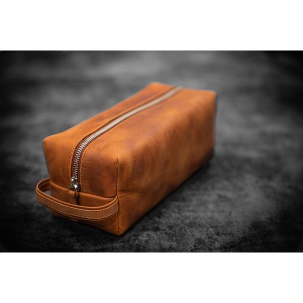 Toiletry Bag, PU Bag Factory Supply Toiletry Bag Travel Large Capacity Cosmetic Bag Men'S Hand-Held Genuine Leather Retro DOPP KIT