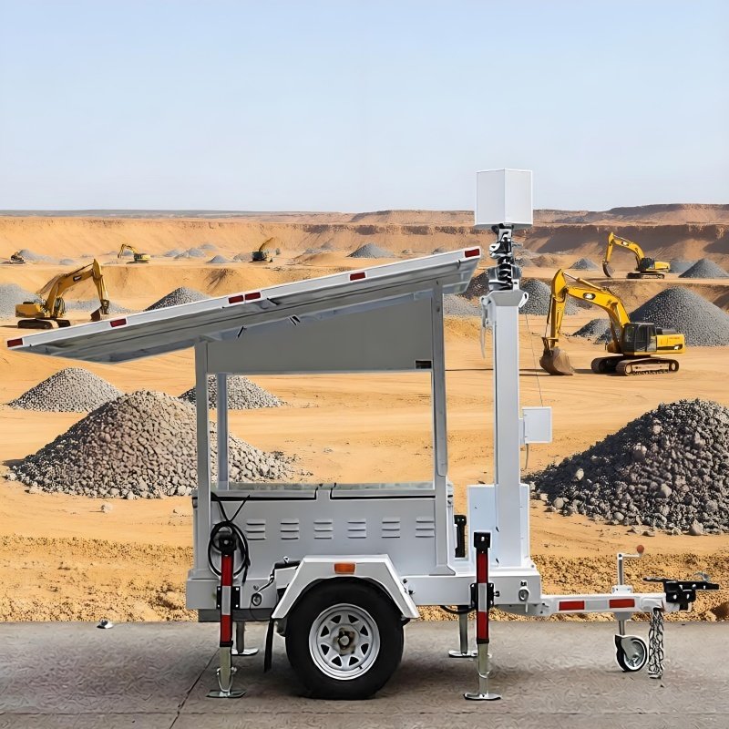 Solar Light Tower Off Grid Power Solution Surveillance tower With Camera Remote Monitoring Mobile Light Tower 