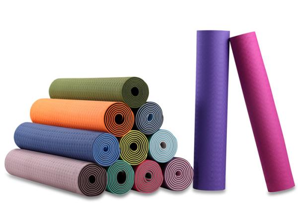 Gymnastics Double Layer TPE Yoga Mat Customized With Anti - Slip Surface