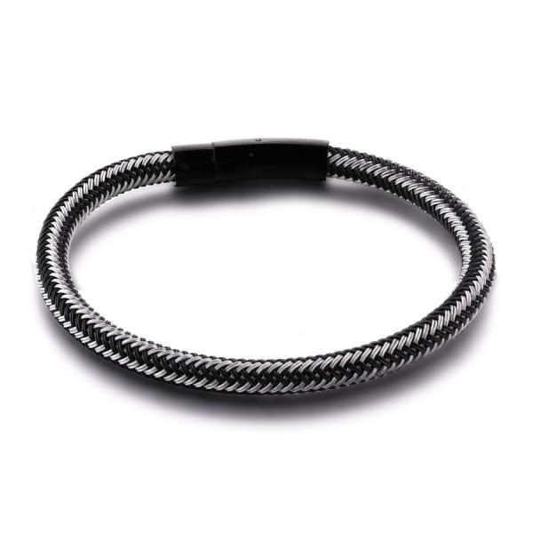 Wholesale custom body jewelry stainless steel mens leather bracelet