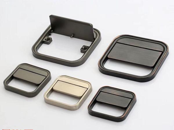 Brush Black Hidden Drawer Pulls Kitchen Cabinet Knobs / Closet  Square ring Pulls  Furniture Fittings