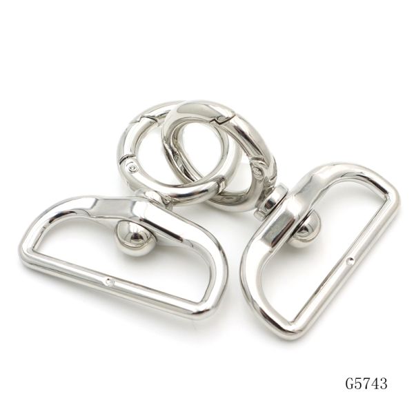 Zinc Alloy Swivel Snap Hook Nickel Plated Heavy Duty Swivel Hooks 38mm