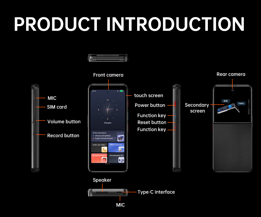 Portable Voice Language 4G Simcard Translator No WiFi Required Global 4G Roaming Translator