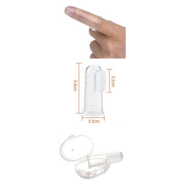 Carton Silicone Baby Toothbrush Finger Tooth Brush Food Grade , 5.5*2*2 Cm