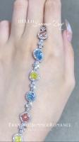 Coloured Lab Criado Diamante Bracelet Candy Bracelet Lab Diamante Joias