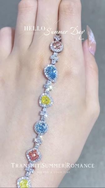 Colored Lab Created Diamond Bracelet Candy Bracelet Lab Diamond Jewelry