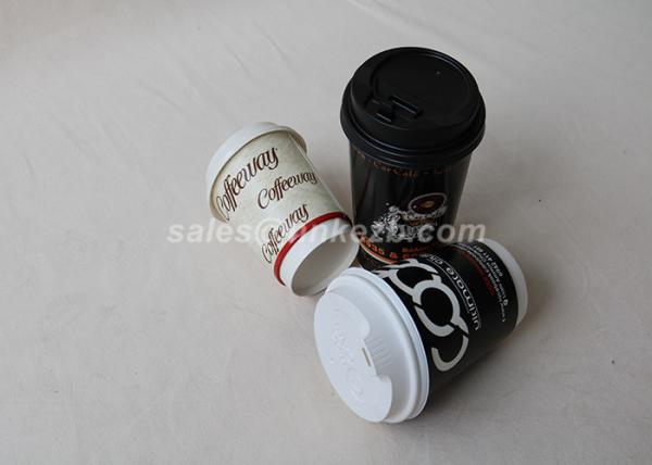 Healthy 16oz PLA Paper Cups With Lids , Disposable Espresso Cups For Hot Beverage