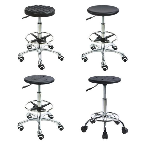 Industrial PU Leather Anti Static Lab Chair Stainless Steel ESD Task Chair