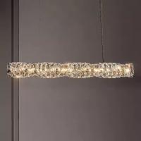 Modern Linear Crystal Chandelier Bar Rectangular Chandelier Customization Dining Pendant Lights