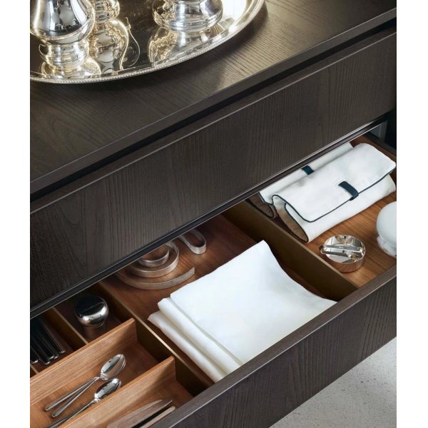 Custom Made Modern Kitchen Island with Glossy Finish Wooden Aluminum Frame Glass Door for Home Display Storage