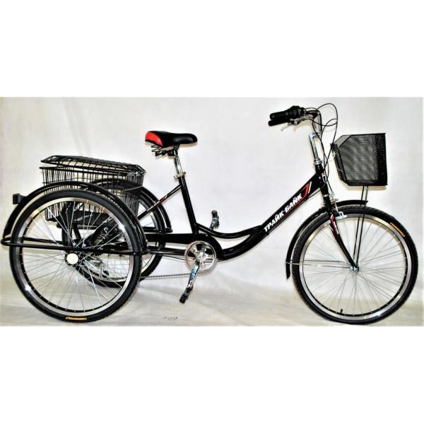24 Rear Hub Motor Steel Frame 7speeds 36V350W 35KM/H Unisex Adult Electric Tricycles