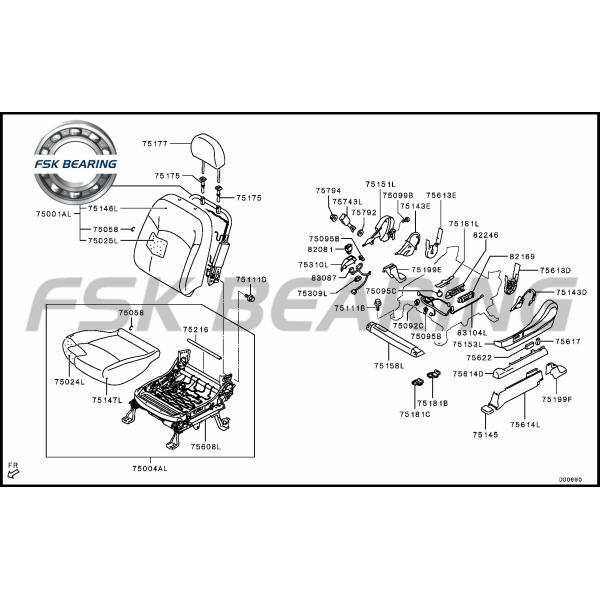 6922A033 6922A008 Pour Mitsubishi Outlander Bouton de réglage du commutateur de siège de voiture