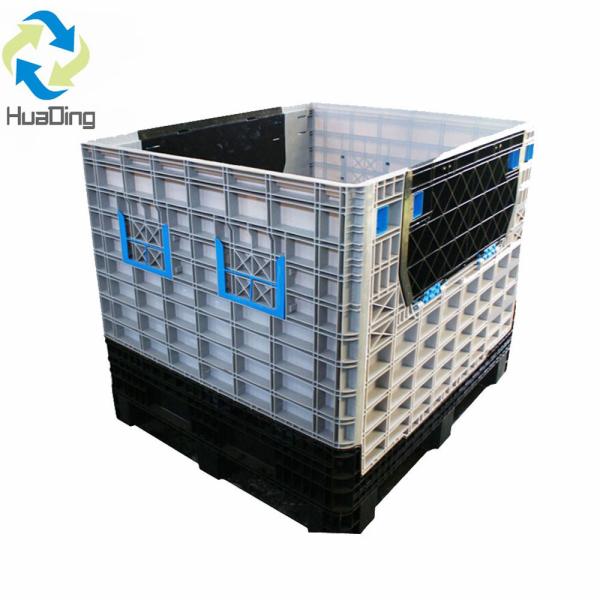 Recyclable Foldable Collapsible HDPE Plastic Mesh Plastic Large Crate Stadic Load 4 T