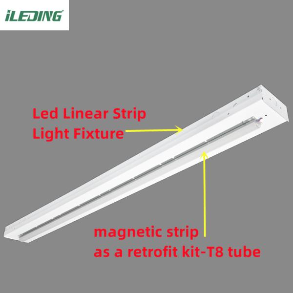 DLC 140Lm/W Magnetic LED Light Troffer Linear retrofit Kit for USA Market Adjust 5CCT