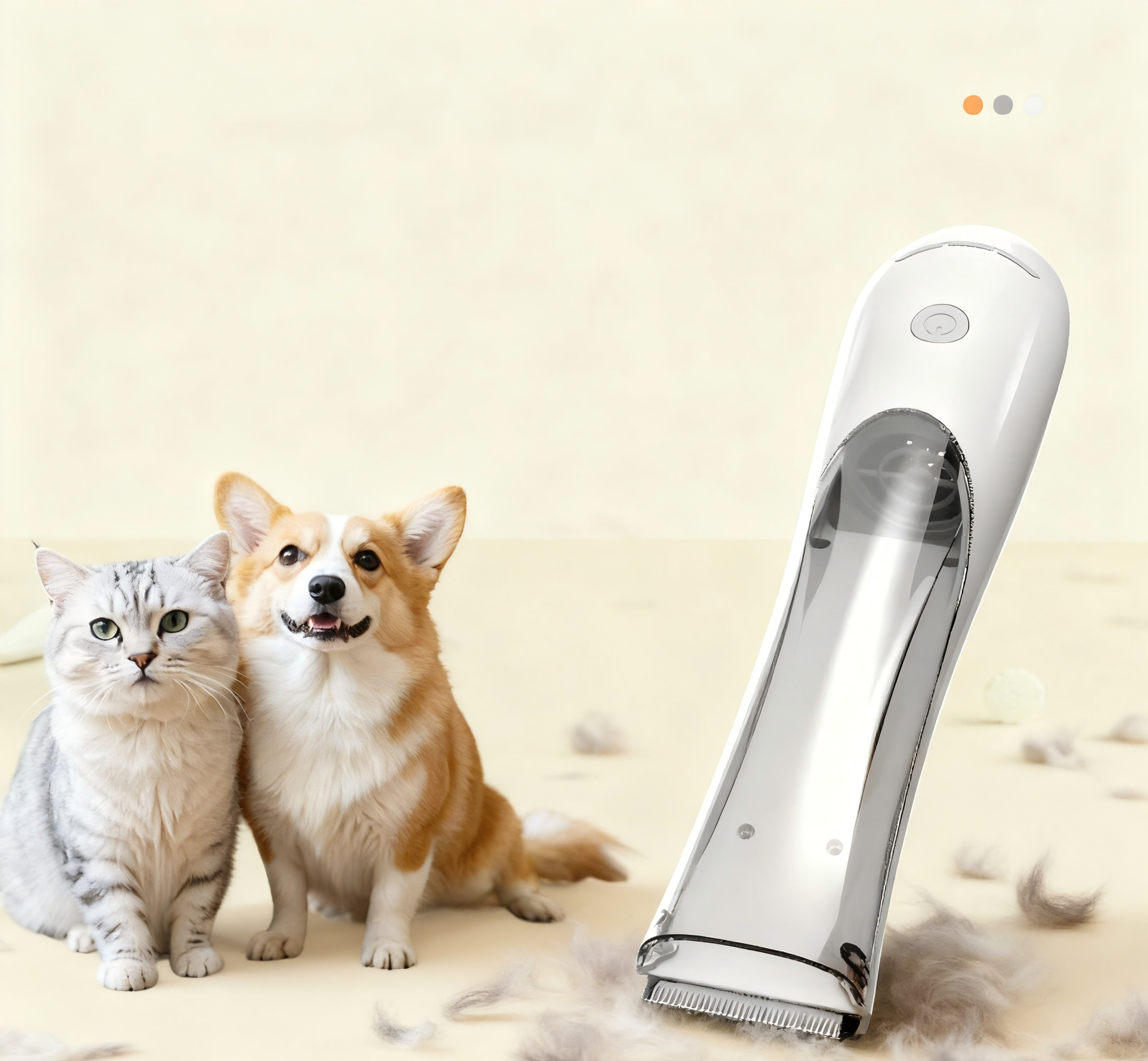 Ergonomic Stainless Steel Portable Pet Hair Removal Mitts & Rollers Quiet Rechargeable Wireless for Dogs and Cats Home Use