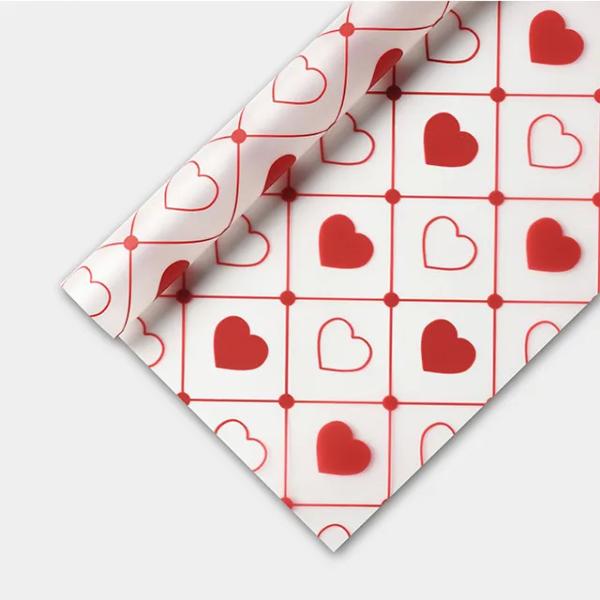 Foggy OPP Love Pattern PE Waterproof Flower Packaging Paper Gravure Printing