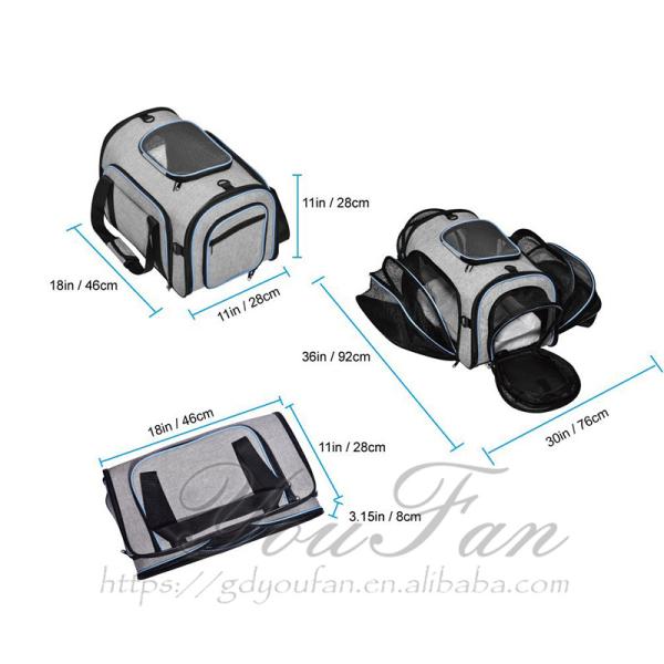 Fashionable Pet Carrier Bag , Zipper Closure Type Cat Travel Bag