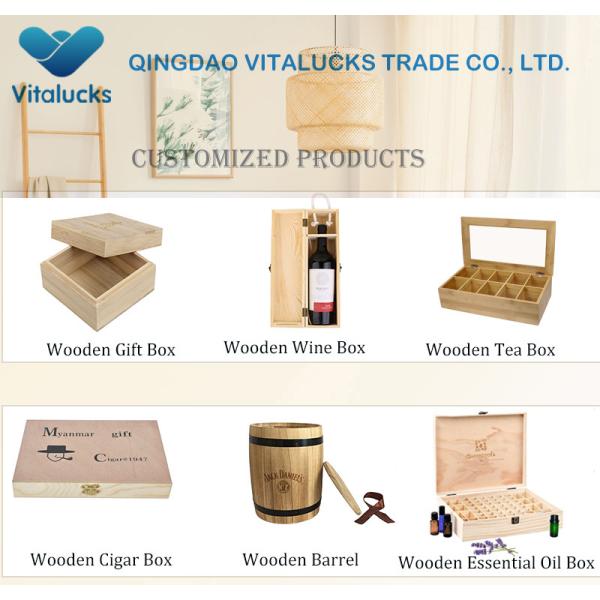Custom Wooden Crate Gift Boxes with Sliding Lid and Stamping Printing Handling
