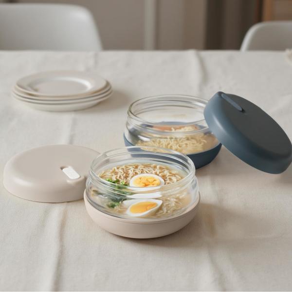 Durable Glass Soup Storage Containers Instant Noodle Container 1000ml