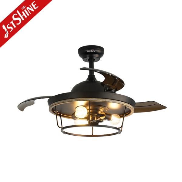 Farmhouse Industrial Flush Mount Black Ceiling Fan For Living Room Bedroom Kitchen