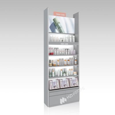 YHeS-P1 Recessed Structure Skincare Display Cabinet with Milk White LED Tubes