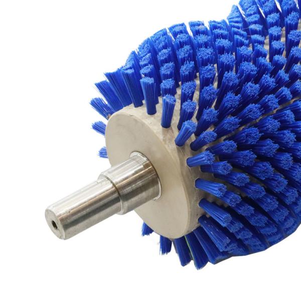 O rolo cilíndrico de nylon industrial da limpeza do fruto escova giratório