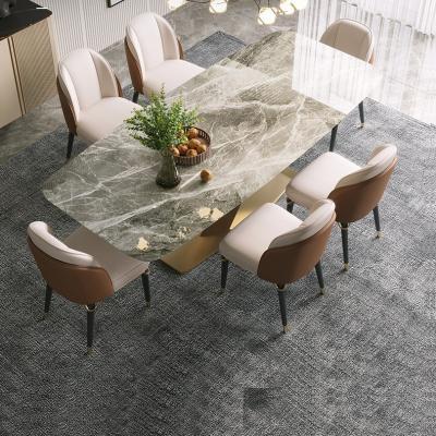 Elegant Marble Dining Tables With Stainless Steel Legs - Bulk Orders
