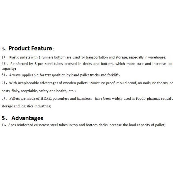 New low price grid Single Side Plastic Pallet with Reinforced for Racking