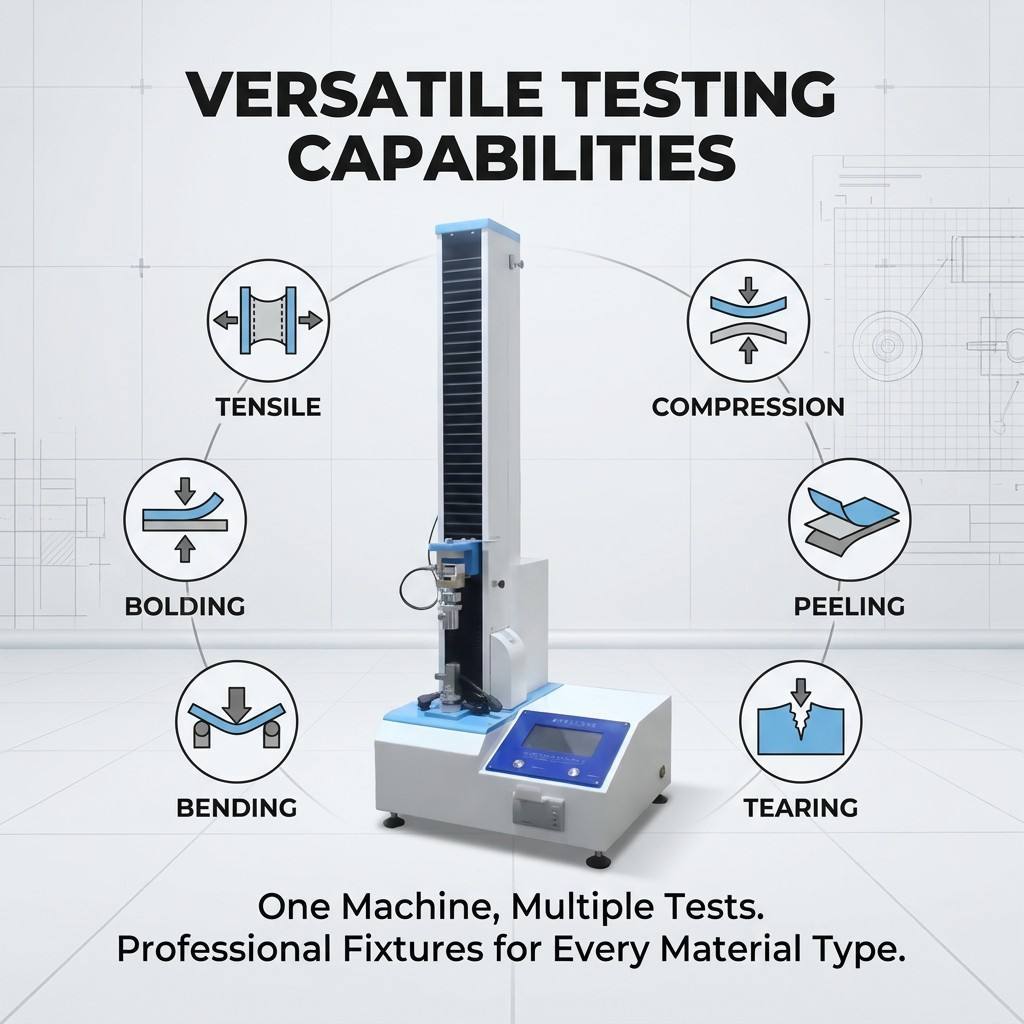 Single Column Servo Universal Tensile Testing Machine 5KN Peel Strength Tester for Plastic Film Adhesive Tape