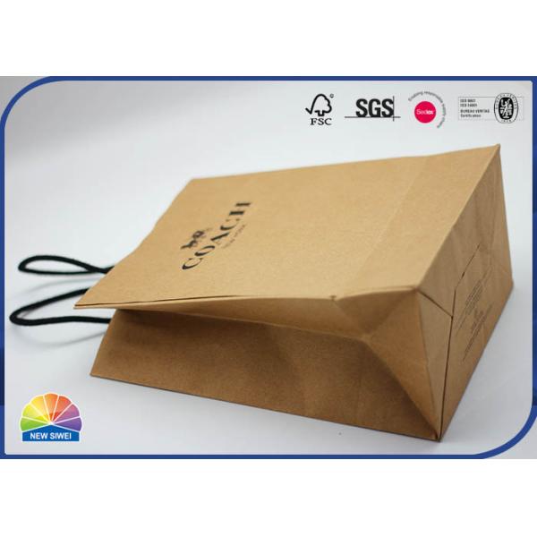 Pantone Color Customized 4C Printed Kraft Paper Bags With Twisted Handle