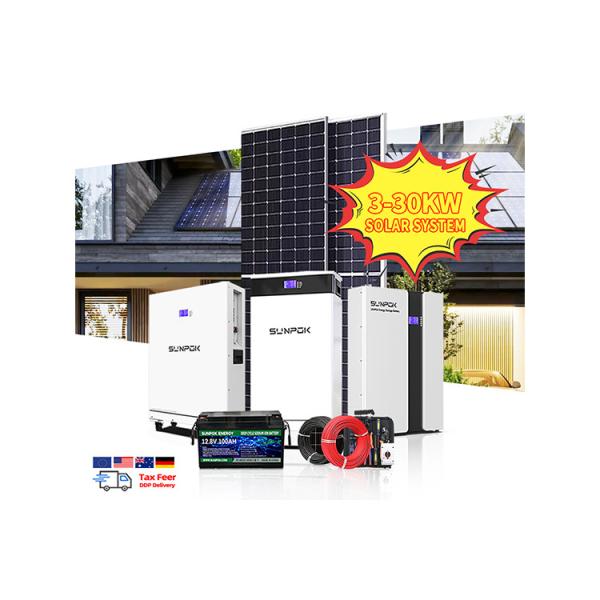 Solar Energy System Kit 3kw 6kw 10kw Complete Set for Home Solar Energy System with Inverter Solar Panels Lithium Ion Battery