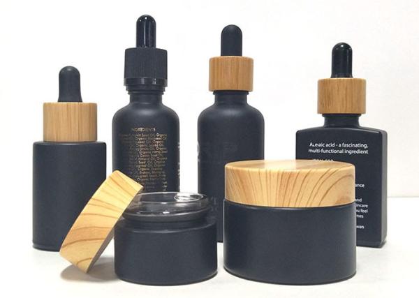 100 Ml Essential Oil Black Glass Dropper Bottle With Bamboo Lids