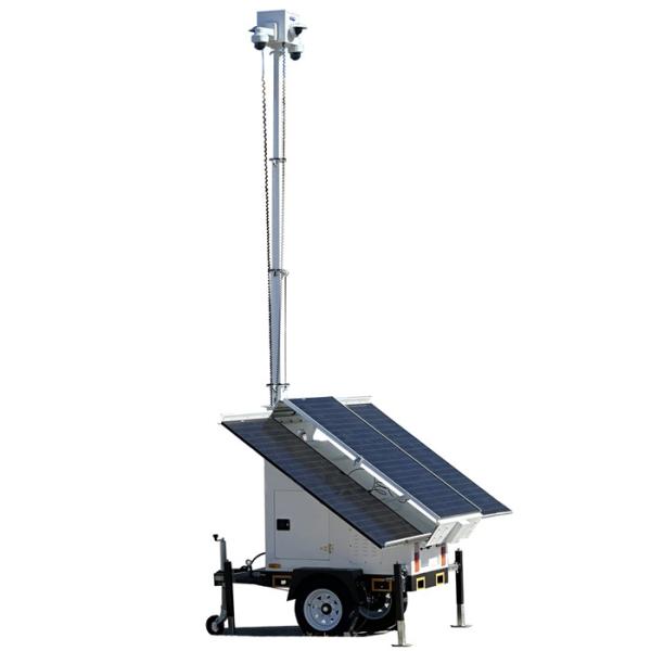Mobile Site Solar Security Trailer Video Surveillance Trailer with HD cameras