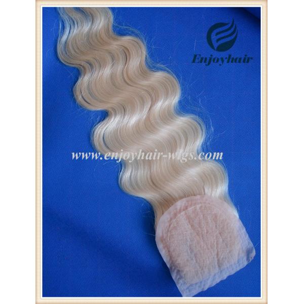 Silk top closure 4''x4'' malaysian virgin hair 613# color body wave 10''-24''three part
