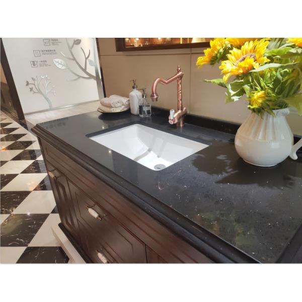 Customizable Euro Style Bathroom Vanity Cabinets With Gold Handles And Faucet