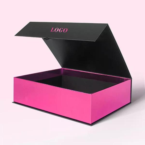 Custom Logo Wig Packaging Box Black Magnetic