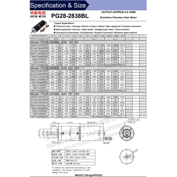 Малошумный мотор 12v планетарной шестерни 11RPM 28mm безщеточный
