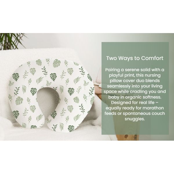 2 Fundas para almohada de lactancia de muselina, fundas suaves y adorables con cierre de cremallera, fundas 100% algodón para almohadas de lactancia