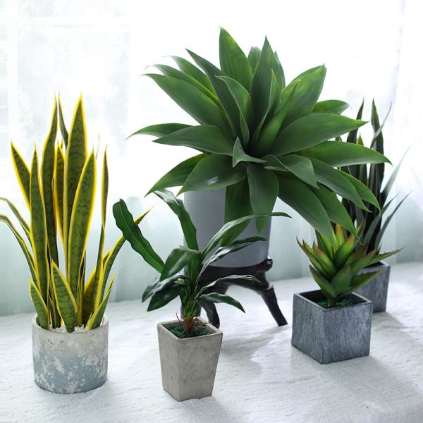 Artificial Simulated Ornament Aloe Vera Plant Potted Indoor Bonsai Table Decoration
